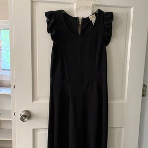 BLACK RUFFLE SLEEVE JUMPSUIT